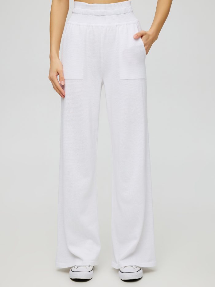PANTS WHITE knitted with pockets 5005