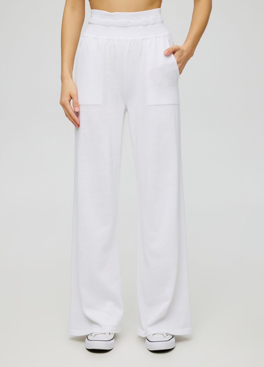 PANTS WHITE knitted with pockets 5005-Collections_Ready to Wear_1