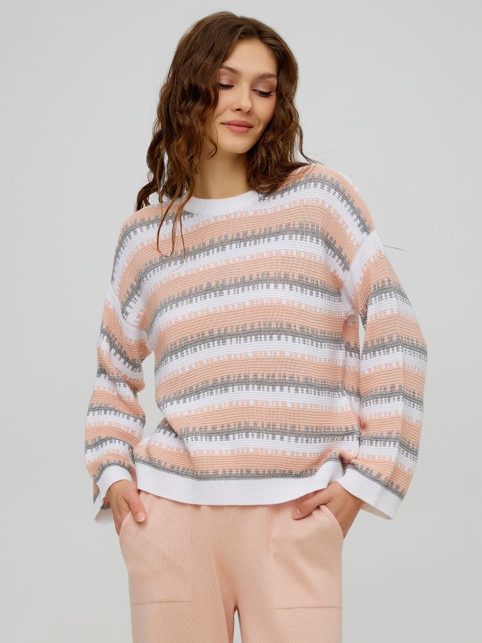 JAMPER peach striped 5007
