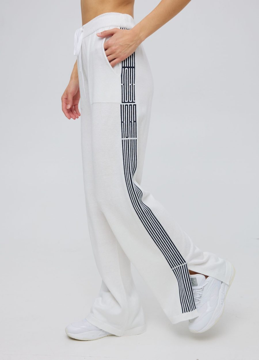 WHITE semi-cotton pants with pockets and stripes 5008-Collections_Costumes_2