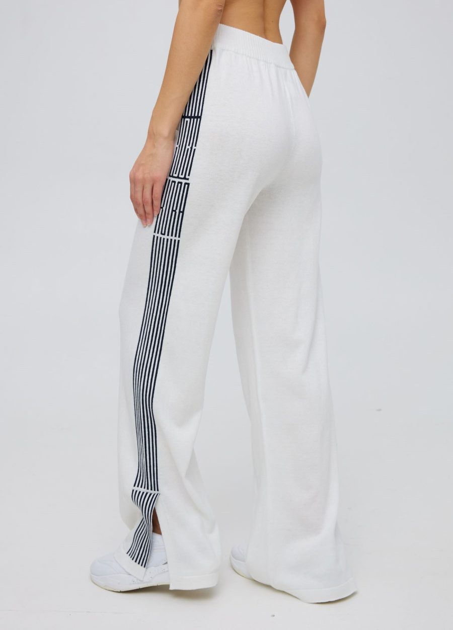 WHITE semi-cotton pants with pockets and stripes 5008-Collections_Costumes_6