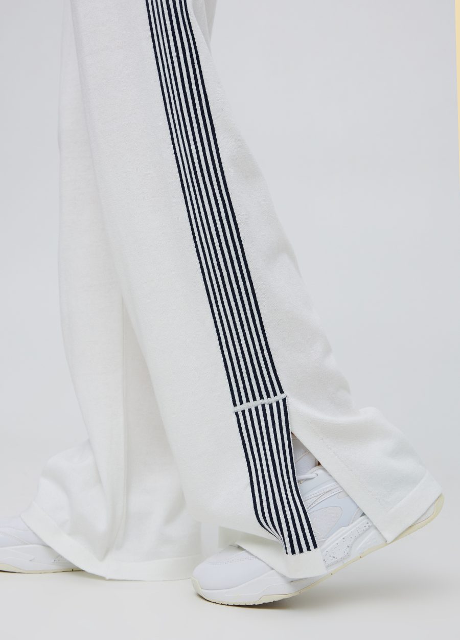 WHITE semi-cotton pants with pockets and stripes 5008-Collections_Costumes_3