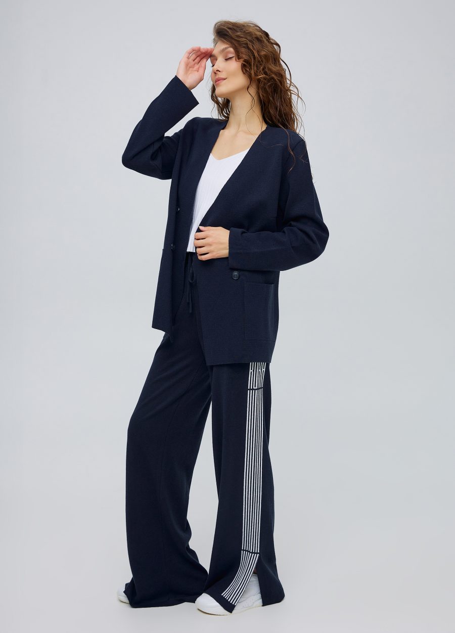 Navy blue pants with pockets and stripes 5008-Collections_Costumes_6