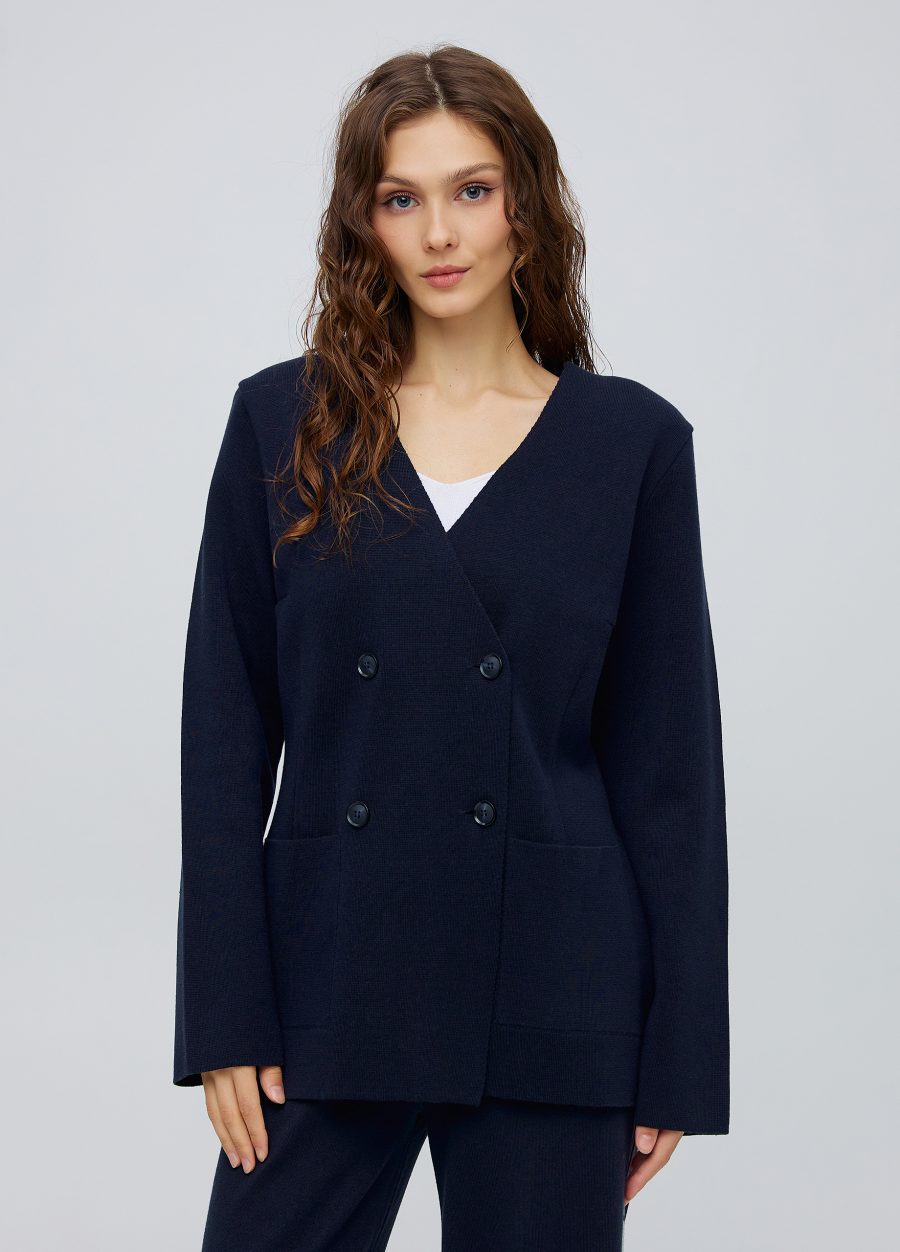 Navy blue double-breasted jacket without lining 5010-Collections_Costumes_1