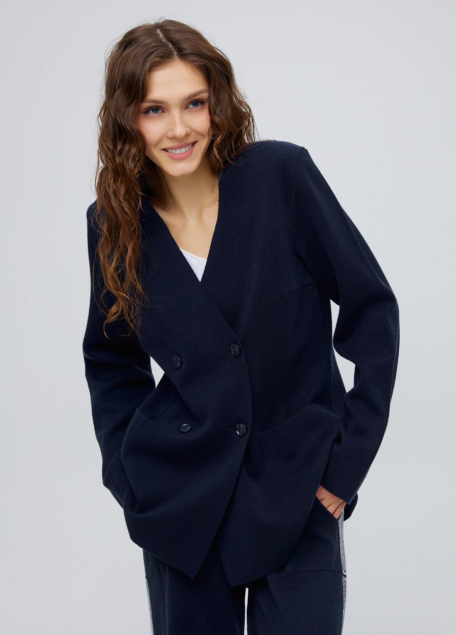 Navy blue double-breasted jacket without lining 5010-Collections_Costumes_2