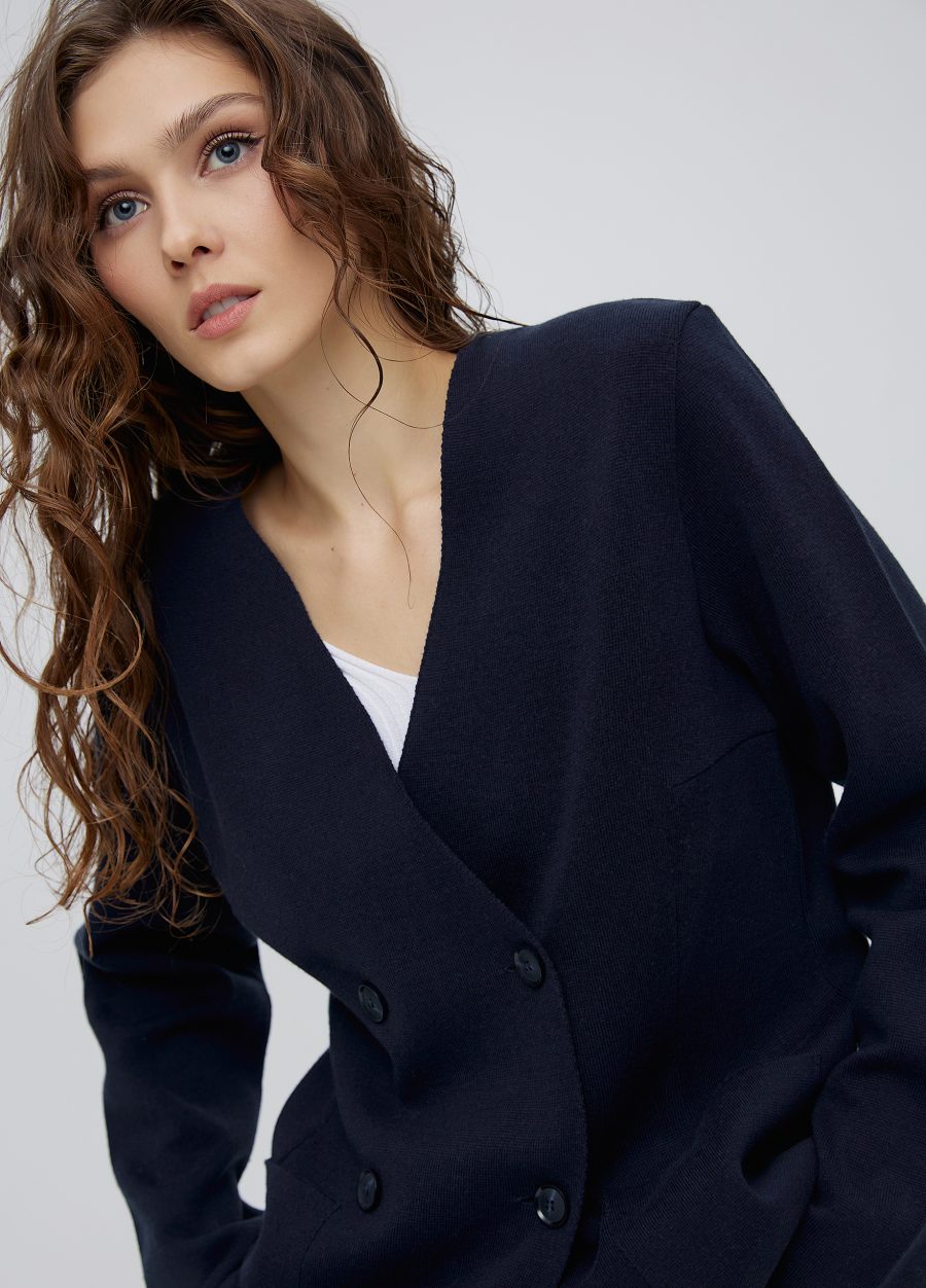 Navy blue double-breasted jacket without lining 5010-Collections_Costumes_3
