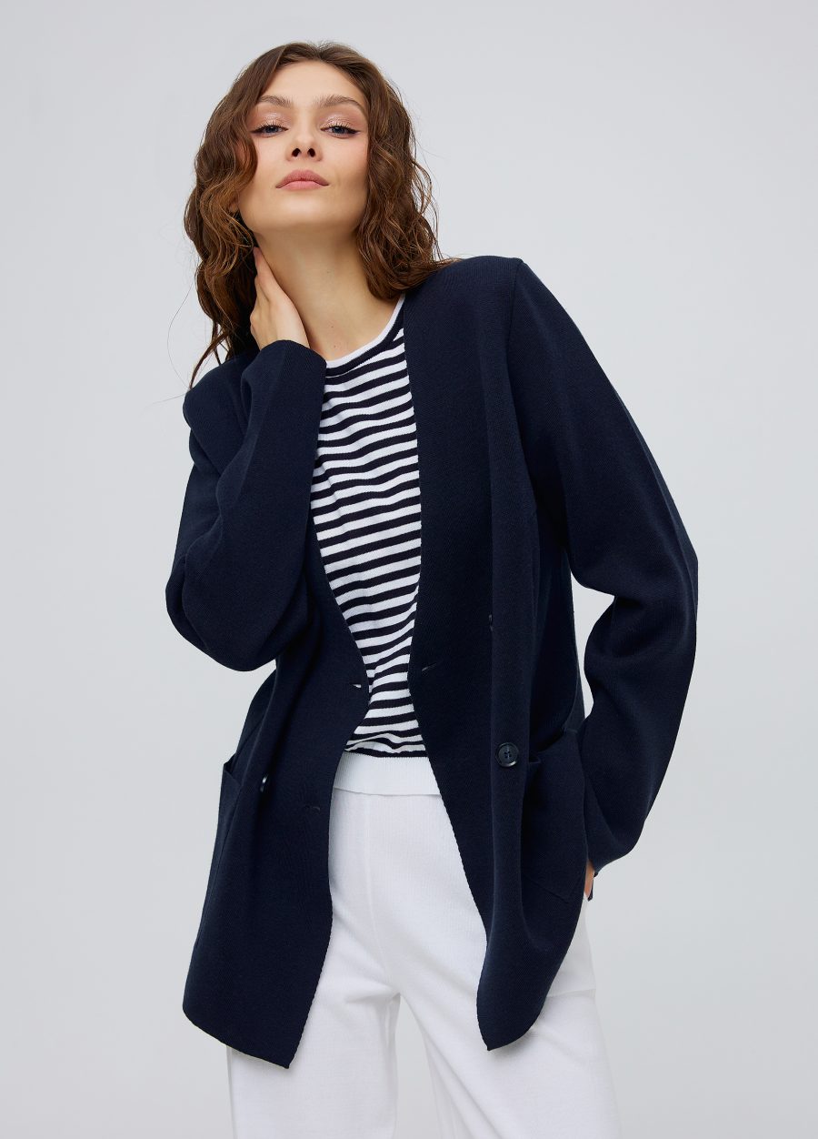 Navy blue double-breasted jacket without lining 5010-Collections_Costumes_7