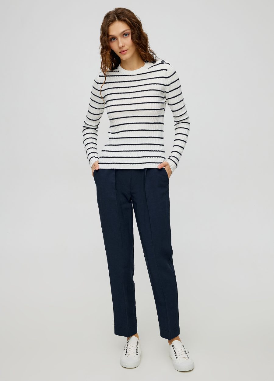 JUMPER WHITE with dark blue stripes 5018-Collections_Ready to Wear_6