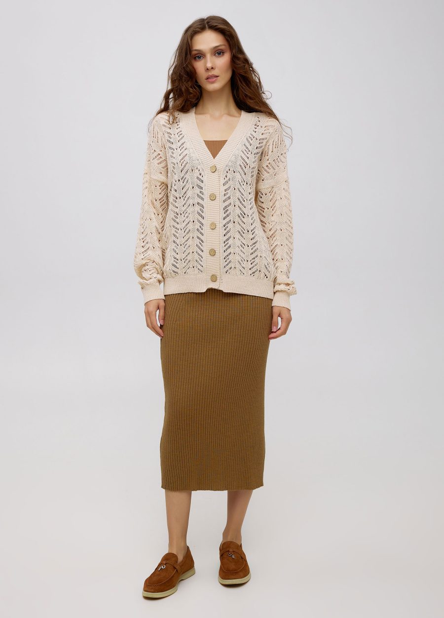 NATURE openwork cardigan made of linen and cotton, summer with buttons 5059-Collections_Jackets & Cardigans_4