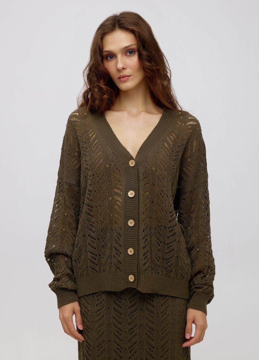 HAKI openwork cardigan made of linen and cotton, summer button-down 5059-Collections_Jackets & Cardigans_1