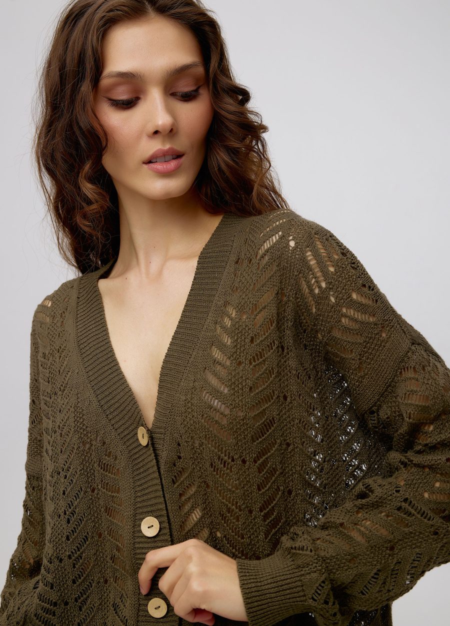 HAKI openwork cardigan made of linen and cotton, summer button-down 5059-Collections_Jackets & Cardigans_2
