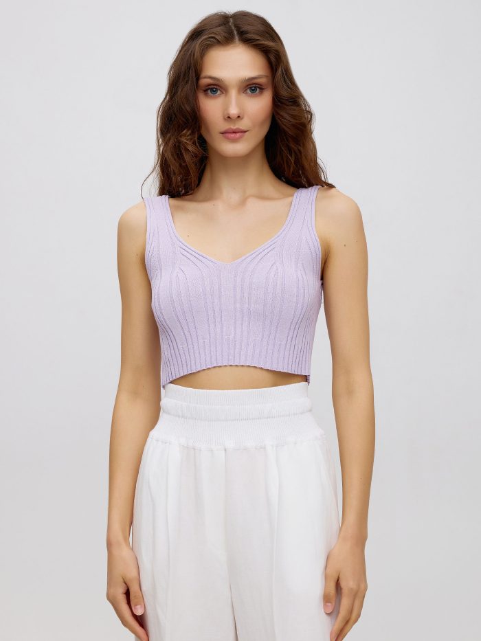TOP Lilac ribbed T-shirt 4025