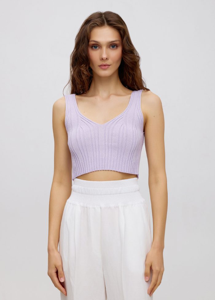 TOP Lilac ribbed T-shirt 4025