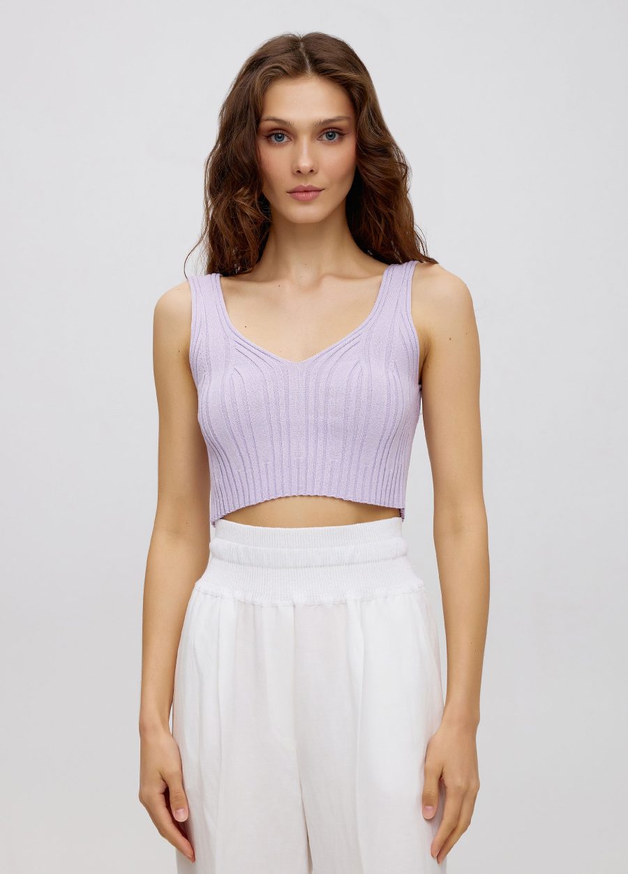 TOP Lilac ribbed T-shirt 4025-Collections_Ready to Wear_1