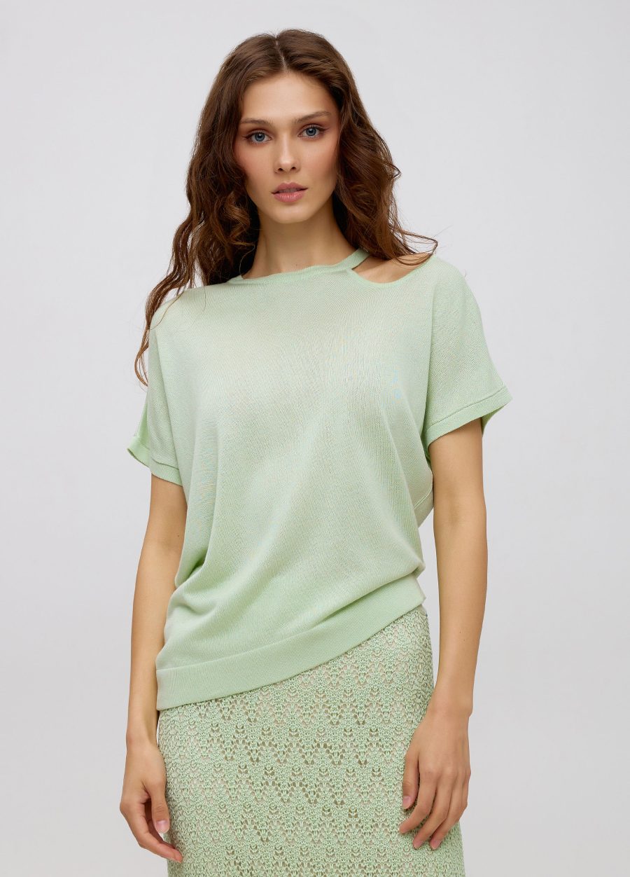 JAMPER Mint top with short sleeves 4059-dj-Collections_Ready to Wear_1