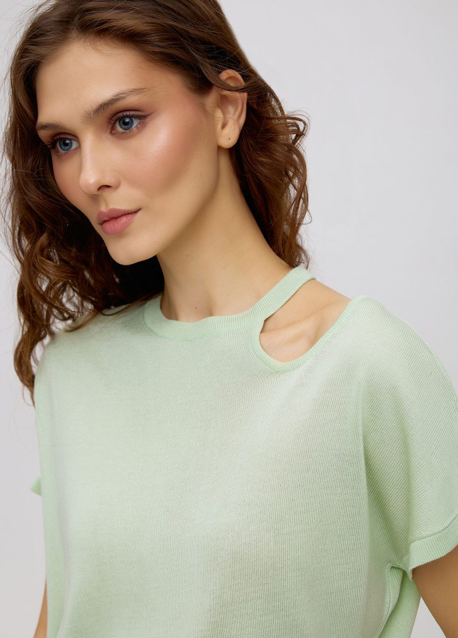 JAMPER Mint top with short sleeves 4059-dj-Collections_Ready to Wear_2