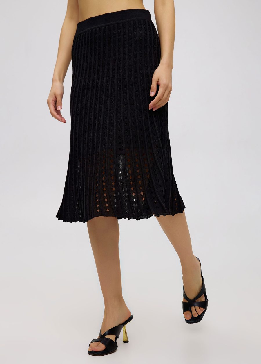 SKIRT BLACK summer cotton with perforations 4070-1-Collections_Ready to Wear_2