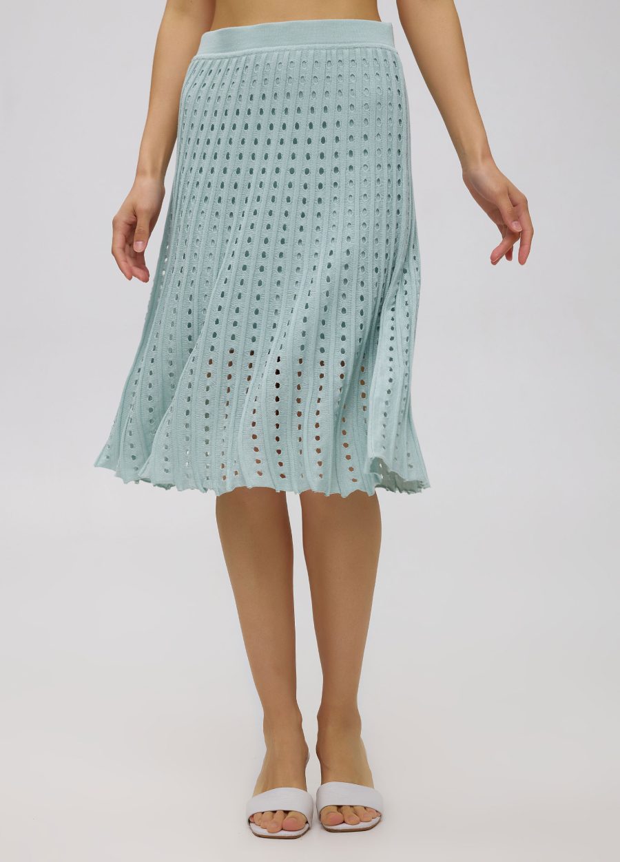 SKIRT MINT SUMMER 100% cotton with perforation 4070-1-Collections_Ready to Wear_1