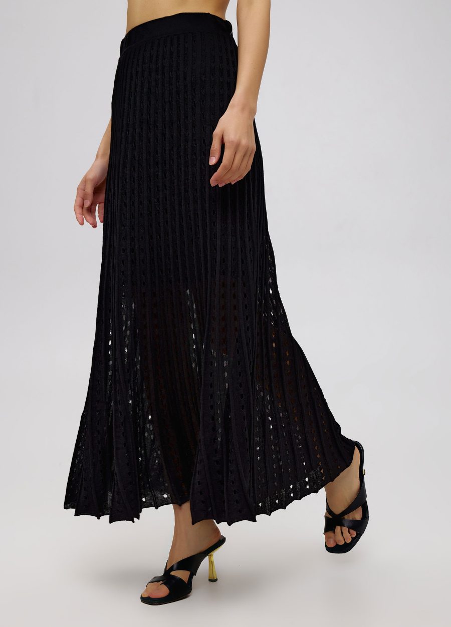 SKIRT BLACK summer women's cotton with perforations 4070-2-Collections_Ready to Wear_3