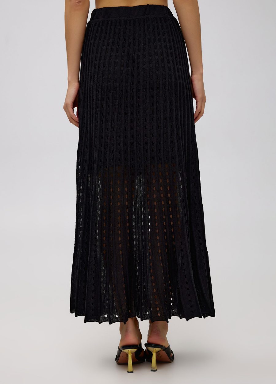 SKIRT BLACK summer women's cotton with perforations 4070-2-Collections_Ready to Wear_4
