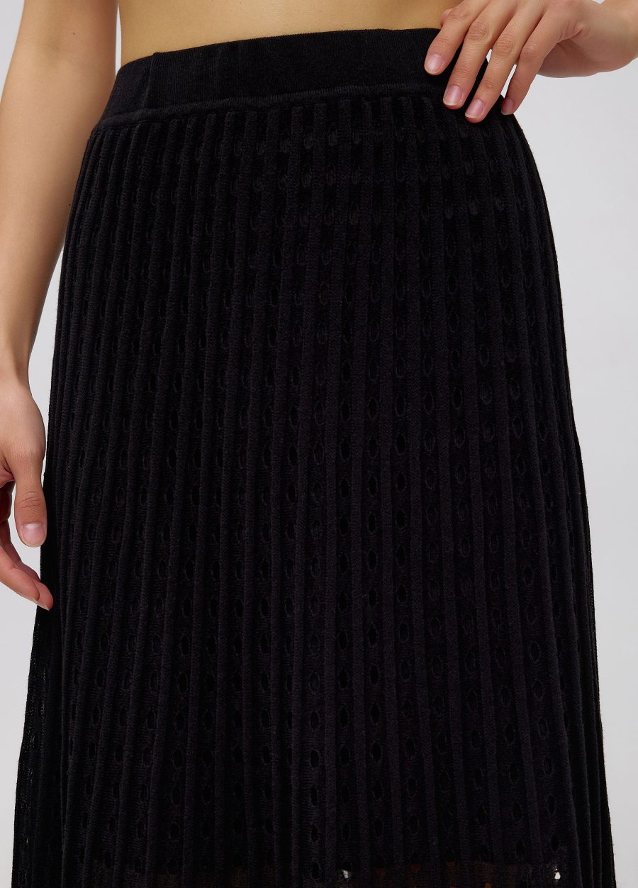 SKIRT BLACK summer women's cotton with perforations 4070-2-Collections_Ready to Wear_2