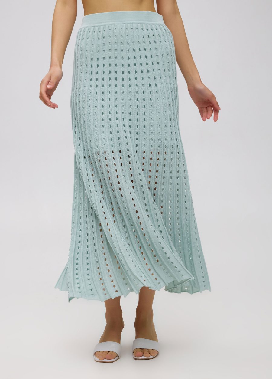 SKIRT MINT summer made of 100% cotton with perforation 4070-2-Collections_Ready to Wear_1