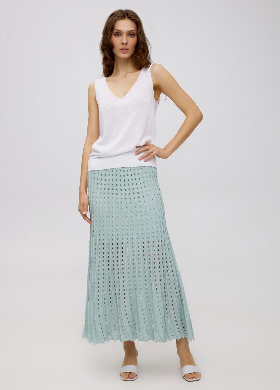 SKIRT MINT summer made of 100% cotton with perforation 4070-2-Collections_Ready to Wear_4