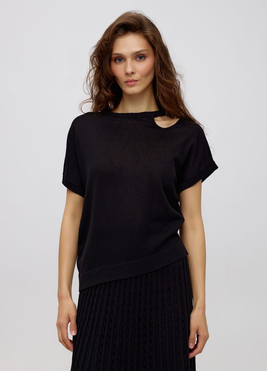 Summer black jumper made of 100% cotton 4081-Collections_Ready to Wear_1