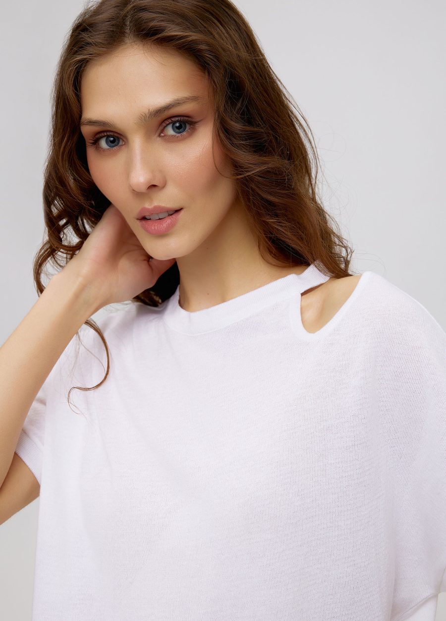 Summer white jumper made of 100% cotton 4081-Collections_Ready to Wear_2