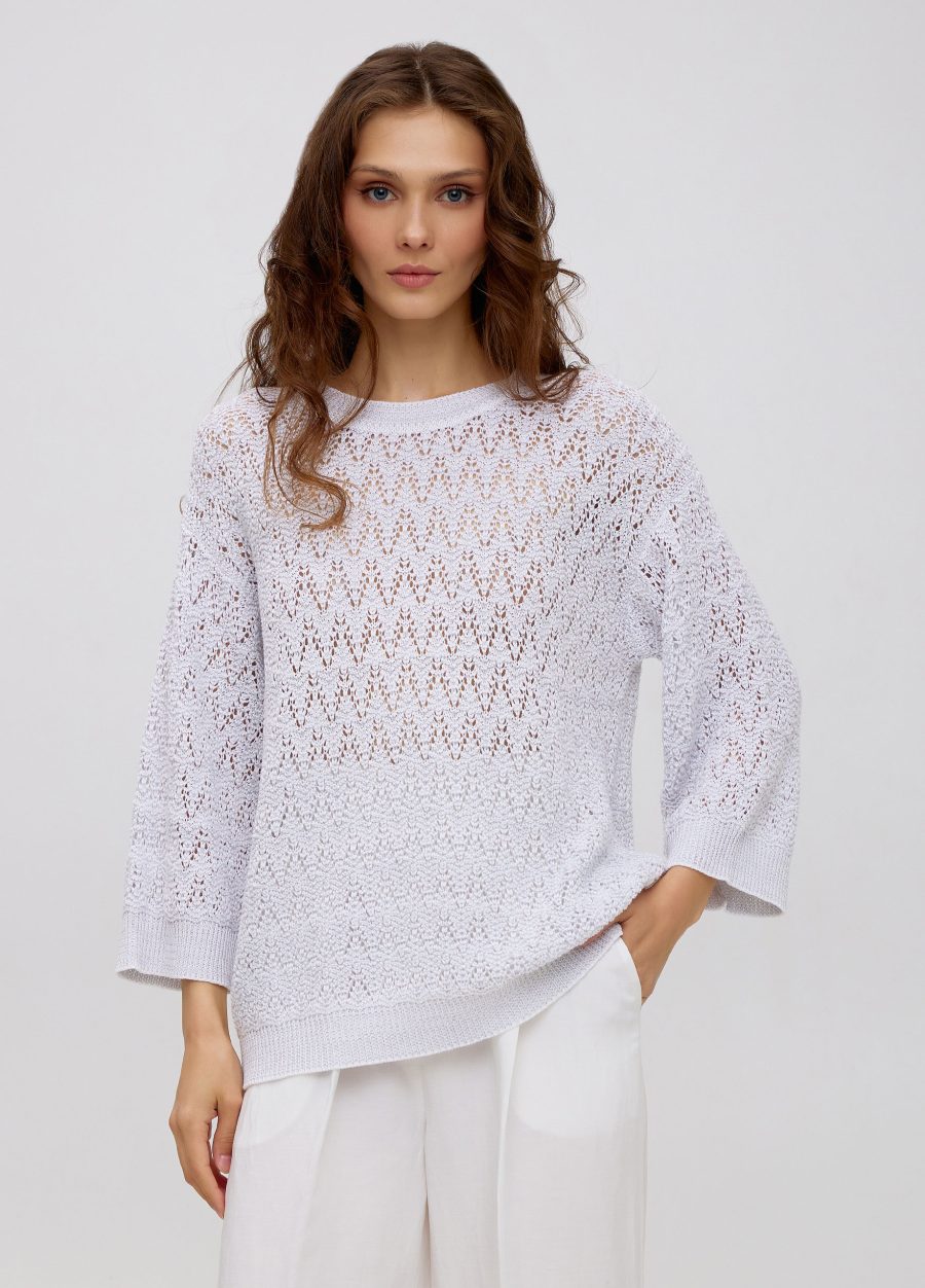 JUMPER WHITE AND GREY made of cotton 5022-Collections_Spring-Summer_1