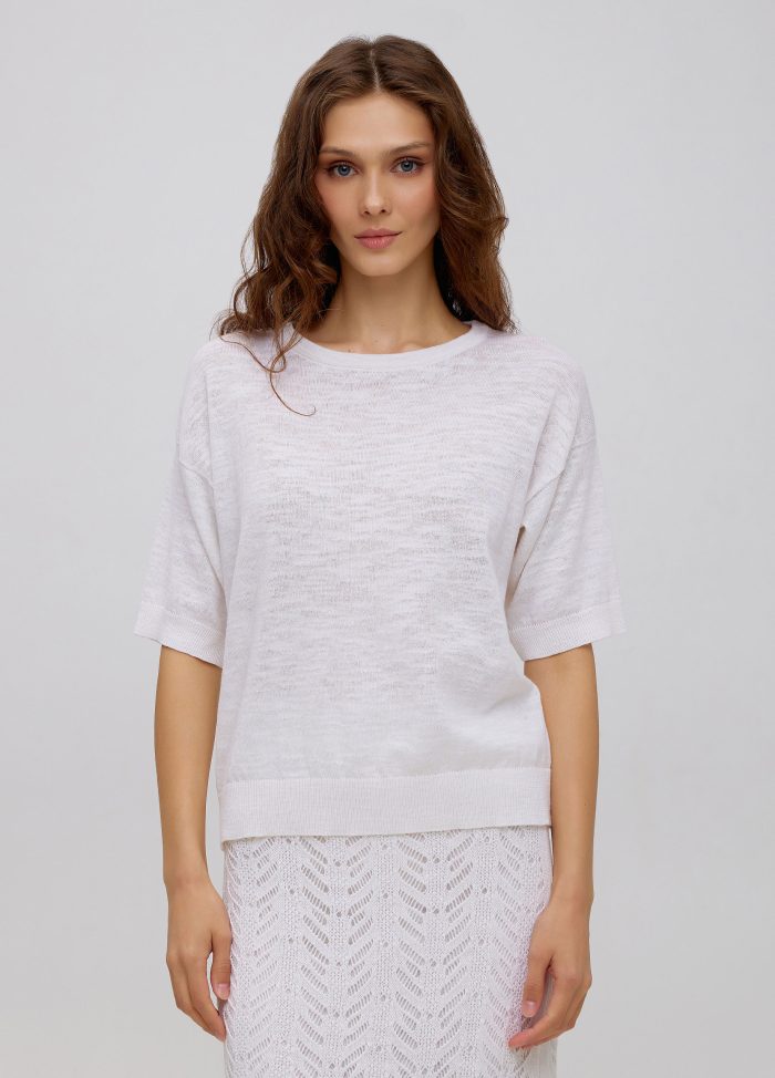 T-shirt white linen 5030