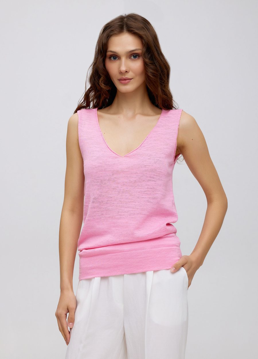 Pink T-shirt made of linen 5031-Collections_Ready to Wear_1