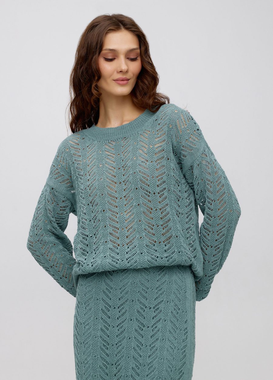 Summer openwork jumper made of linen and cotton 5040-Collections_Ready to Wear_3