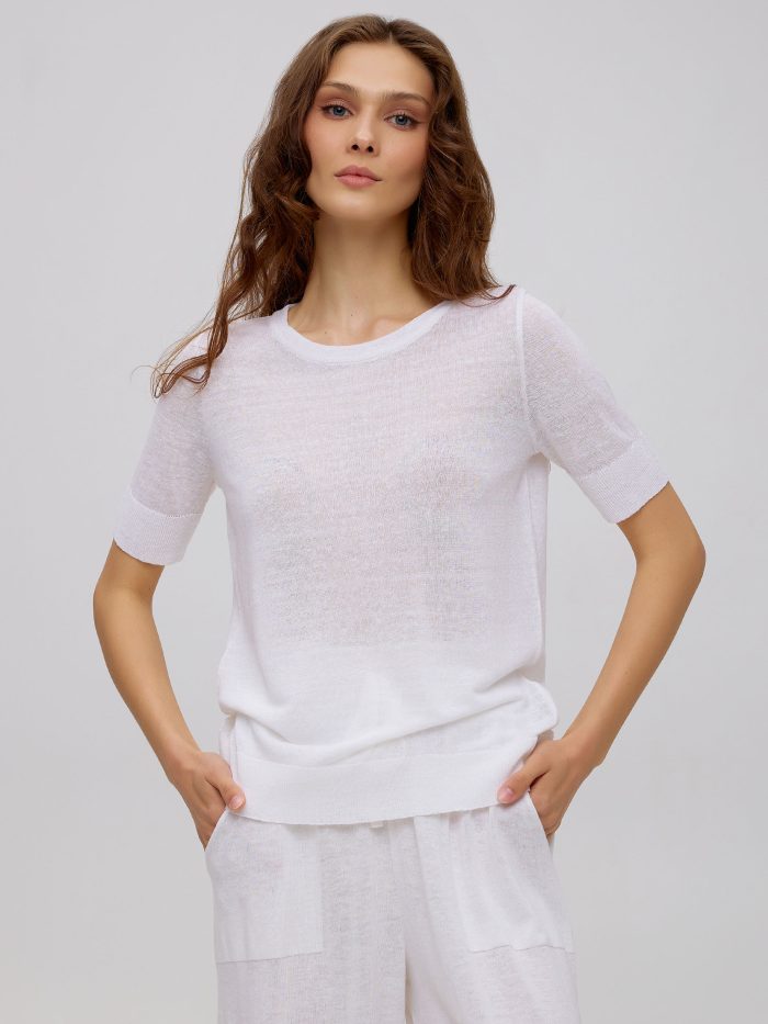 T-SHIRT WHITE summer linen 5045