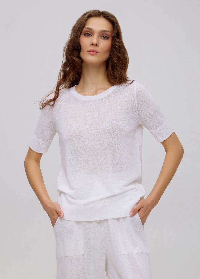 T-SHIRT WHITE summer linen 5045
