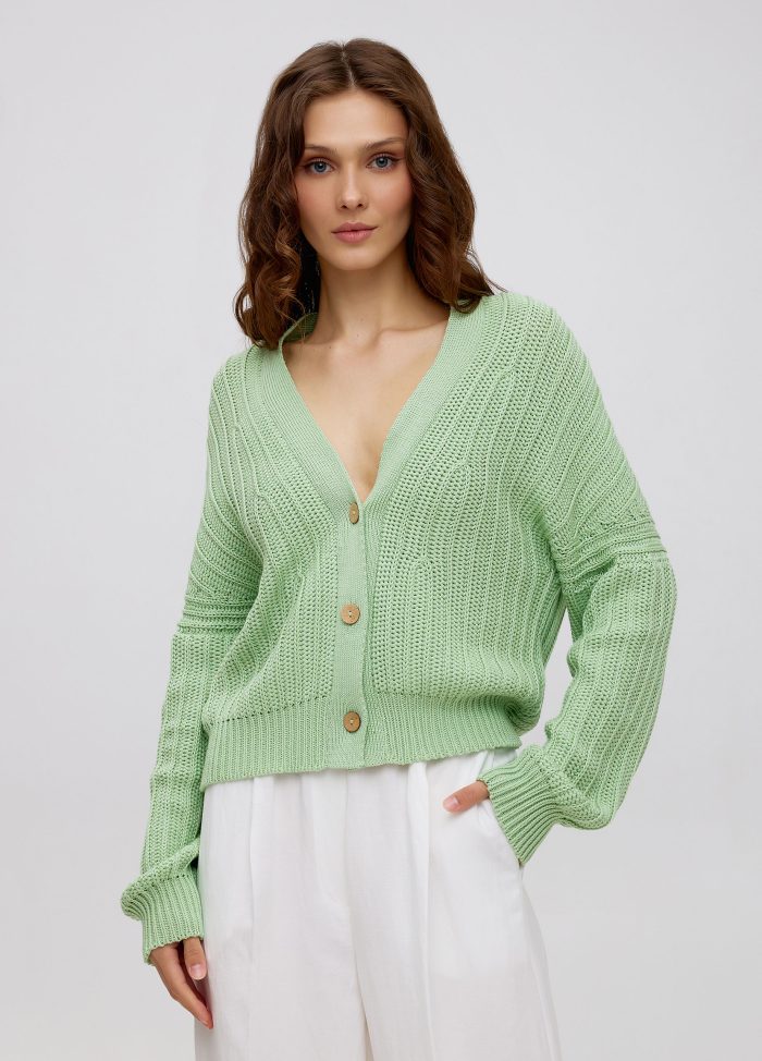 Cardigan salad jacket with buttons made of cotton 5062