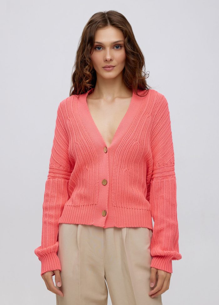 CORAL cardigan with buttons made of cotton 5062