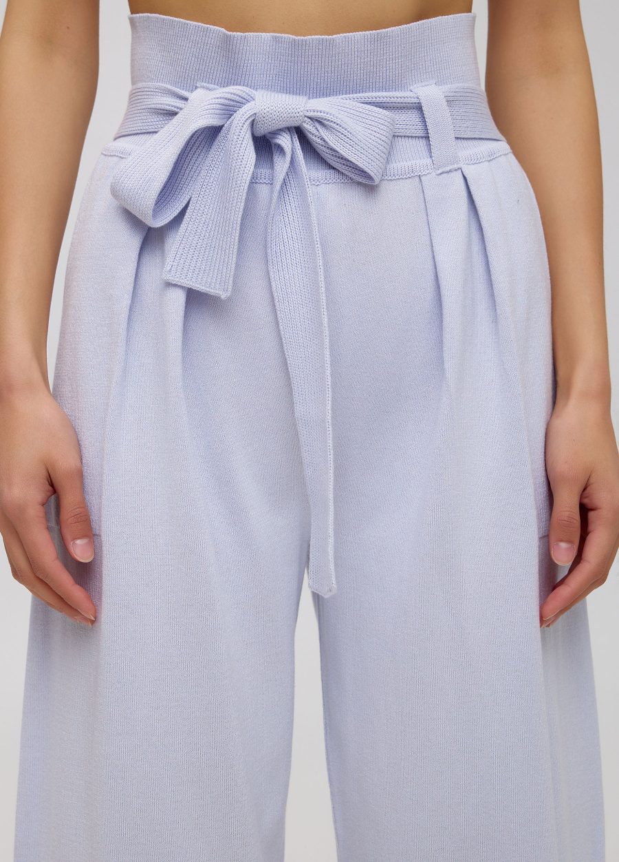 PANTS BLUE culottes made of 100% cotton with a wide waistband 5066-Collections_Ready to Wear_2