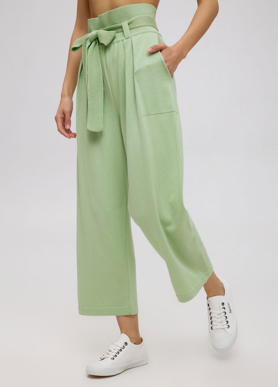 PANTS GREEN culottes made of 100% cotton with a wide waistband 5066-Collections_Ready to Wear_3
