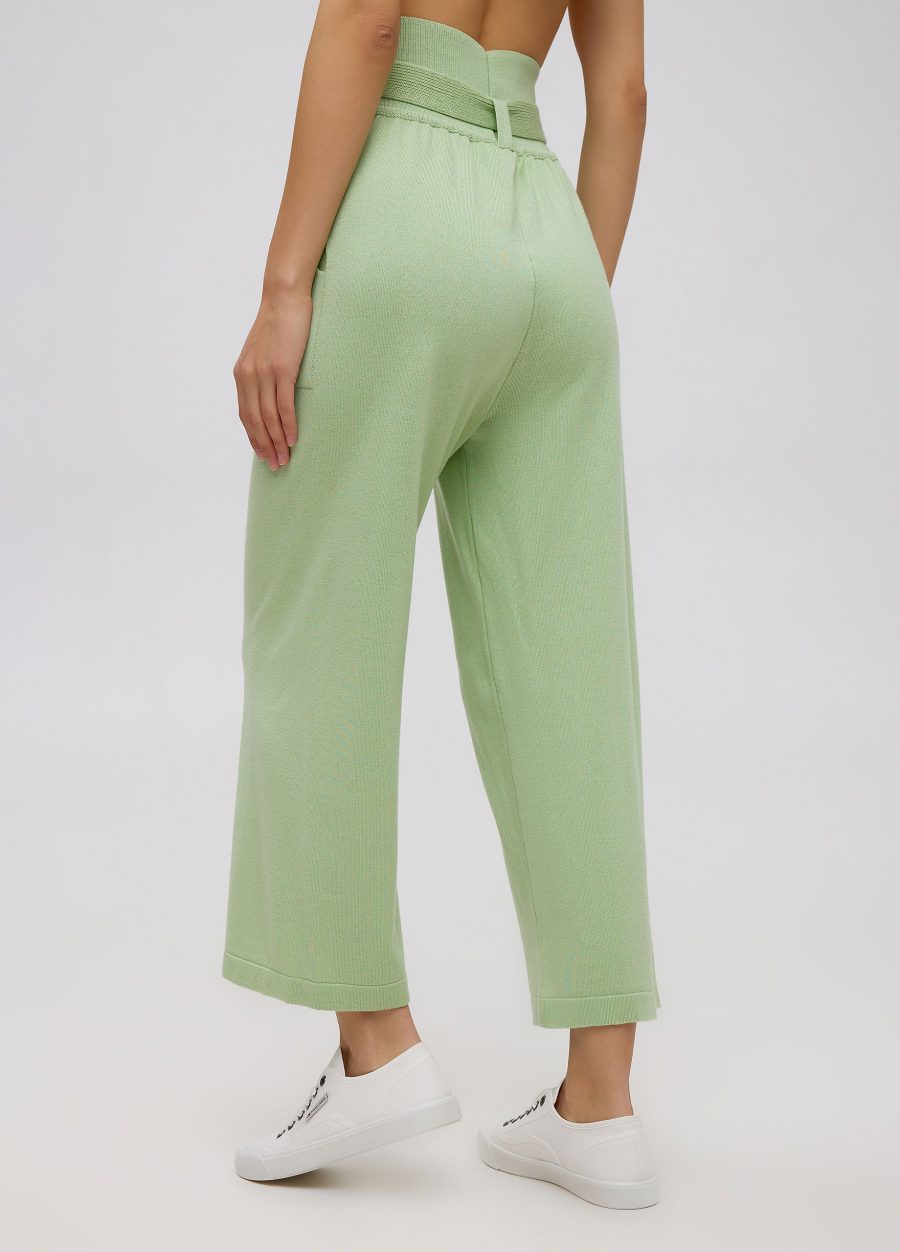 PANTS GREEN culottes made of 100% cotton with a wide waistband 5066-Collections_Ready to Wear_4