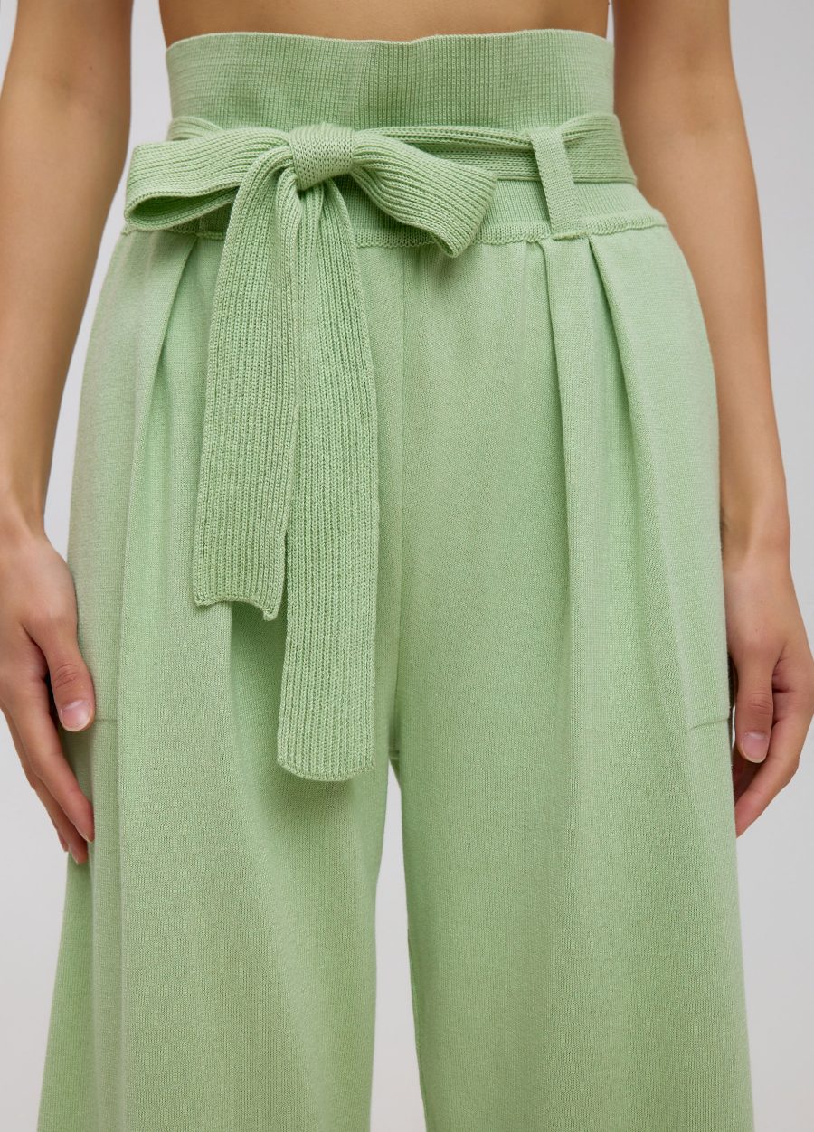 PANTS GREEN culottes made of 100% cotton with a wide waistband 5066-Collections_Ready to Wear_2