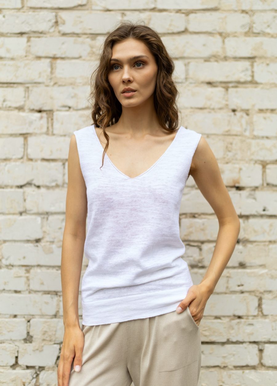 T-SHIRT WHITE made of linen 5031-Collections_Ready to Wear_3