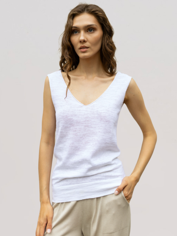 T-SHIRT WHITE made of linen 5031