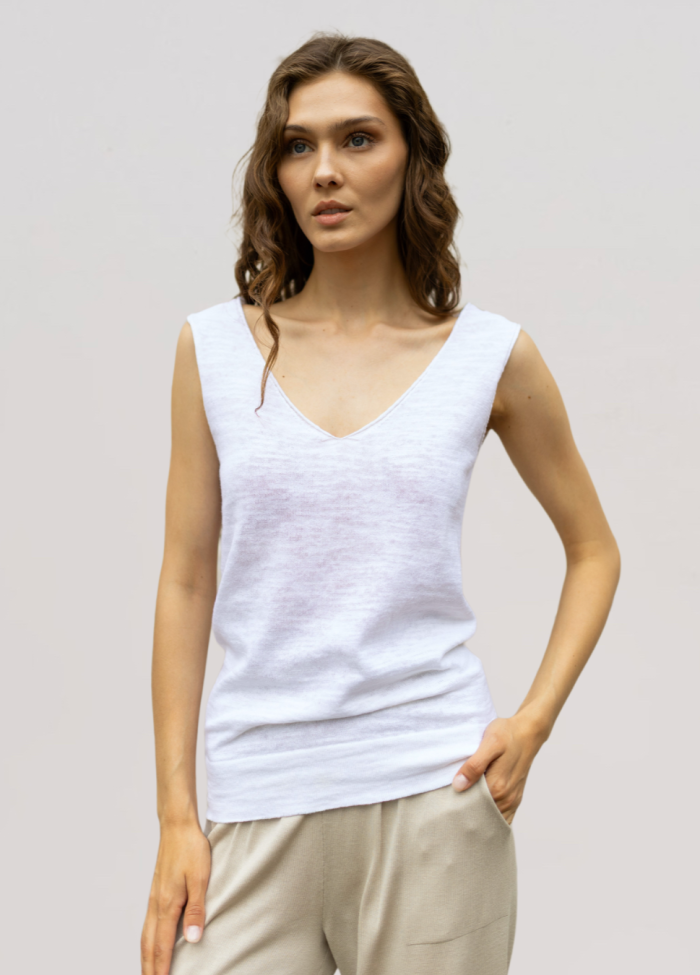 T-SHIRT WHITE made of linen 5031