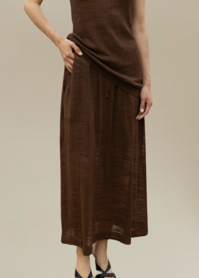 SKIRT BROWN summer made of viscose 5044