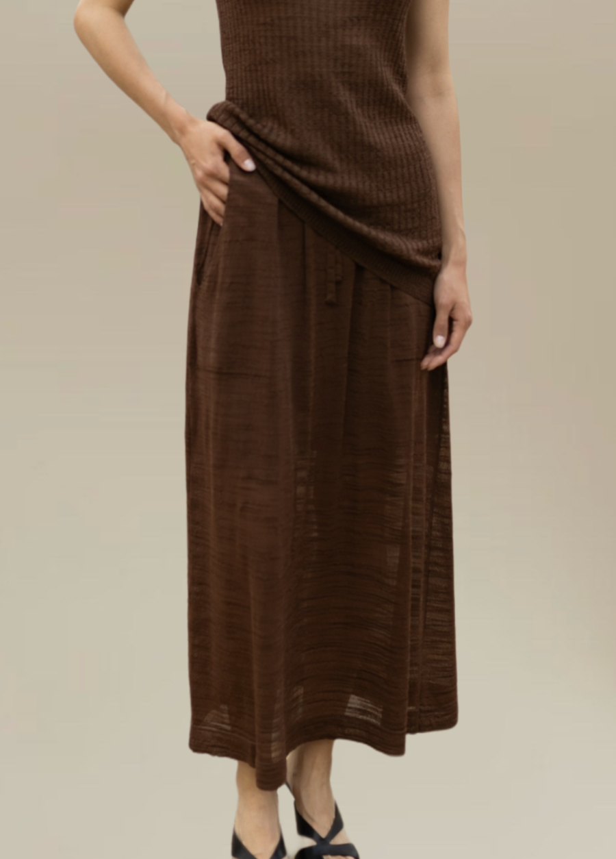 SKIRT BROWN summer made of viscose 5044-Collections_Ready to Wear_1