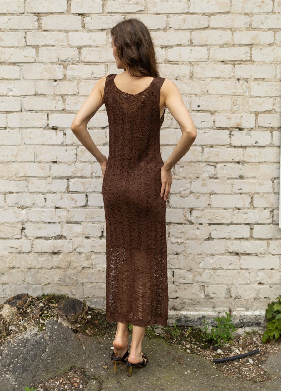DRESS BROWN summer openwork made of viscose 5063-Collections_Dresses_8