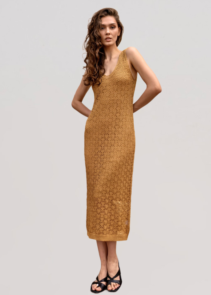 DRESS GOLD summer openwork with viscose 5063-Collections_Dresses_1