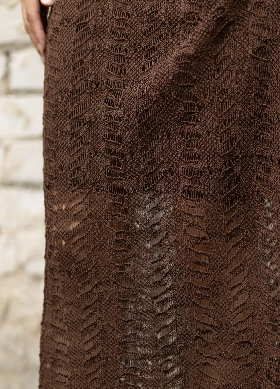 DRESS BROWN summer openwork made of viscose 5063-Collections_Dresses_6