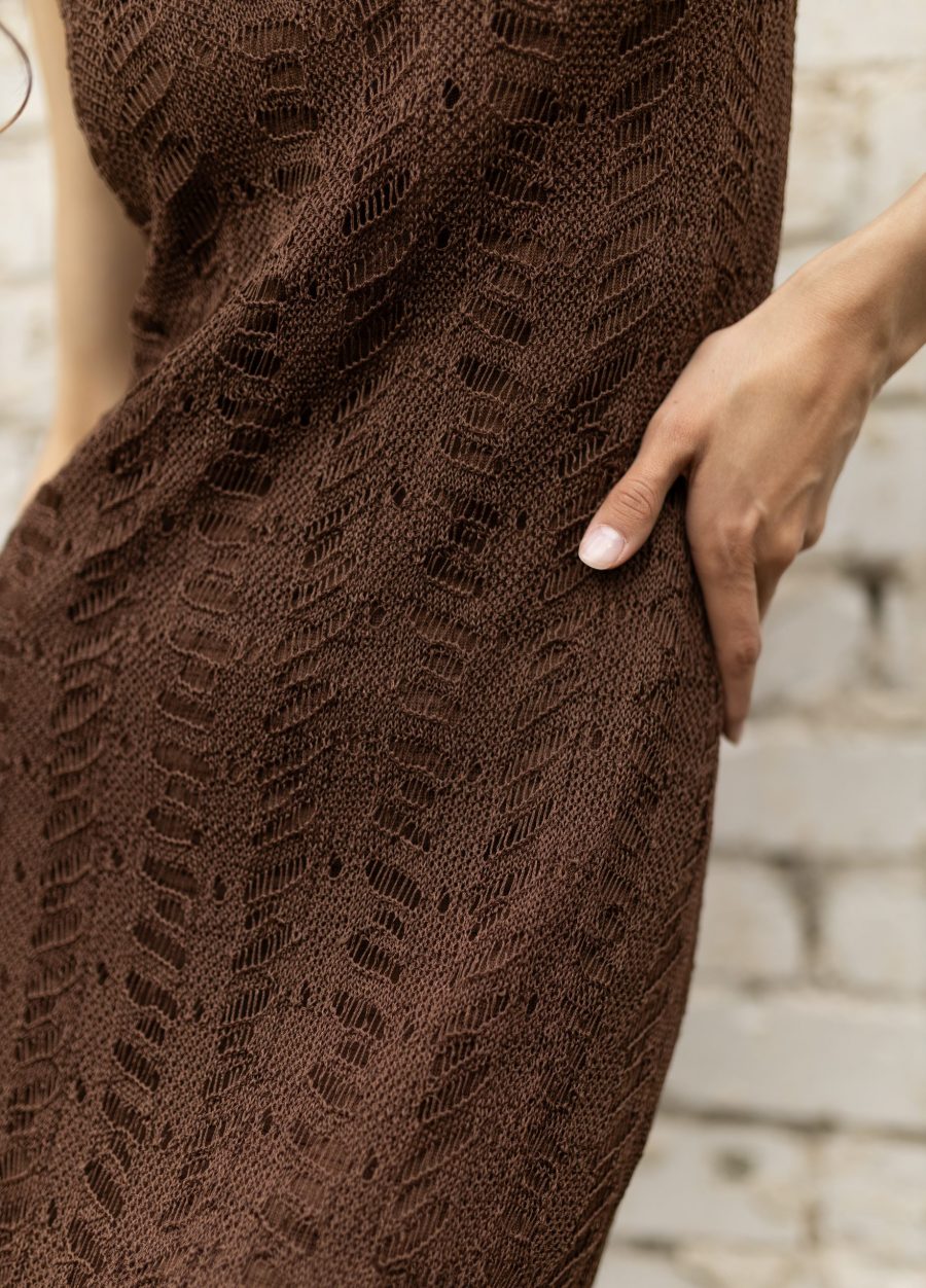 DRESS BROWN summer openwork made of viscose 5063-Collections_Dresses_5